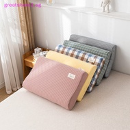 GREATSHORE Soft Cotton Latex Pillow Case Cover Solid Color Plaid Sleeping Pillowcase for Memory Foam Pillow Latex Pillow 30x50CM SG