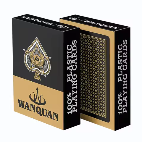 Premium Black Glod Playing Cards PVC Plastic Waterproof Durable Poker Cards Large Character Deck of 