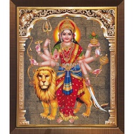 Durga Lion Digital Photo with Lamination and Frame (L511A)