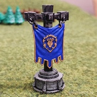 [1985Toys]Warcraft building model, human architecture, flag, miniature figure, painted, self-modelin