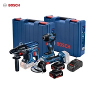 BOSCH 博世 18V 無碳刷砂輪/衝擊/鎚鑽三機組 GWS 180-LI+GDR 18V-200 C+GBH 180-LI｜013000610101