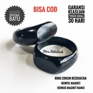 Cincin Batu Giok Hitam Black Jade Original Asli Aceh Bulat Timbul