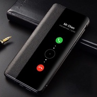 Ốp Gương Trong Suốt Cho OPPO A96 A76 A57 A77 5G Ốp Đứng Lật Bằng Da Phụ Kiện Di Động Ốp Điện Thoại Ố