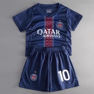 25-26 Game Season Big Paris Jersey Children Short-Sleeved Football Jersey Suit Student Quick-Drying 