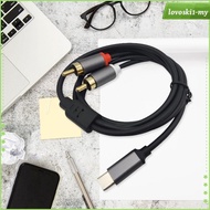 [LovoskibcMY] Type-c to 2 RCA Cable USB C AUX Cable Cable Anti Interference Stable AUX Auxiliary Cab