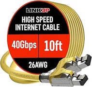 LINKUP – [40Gbps Certified] Cat8 Ethernet Patch Cable Double Shielded┃2000MHz (2GHz) Cat8.1┃Future P