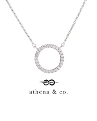 Athena &amp; Co. 18k White Gold Plated Mica Eternity Necklace