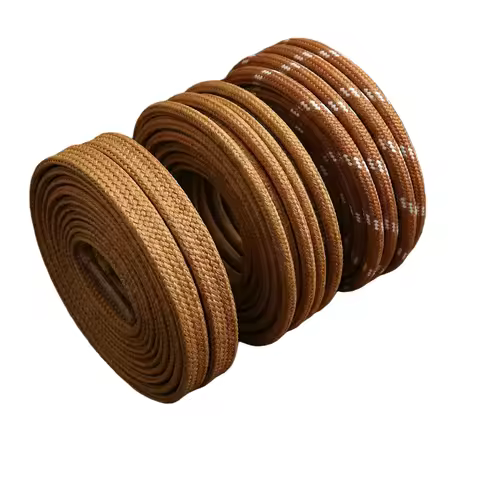 3 Pairs Flat Round AF1 Shoelaces Wheat Brown - Autumn Replacement Strings for Sport Basketball High-