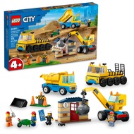 LEGO City Construction Trucks and Wrecking Ball Crane 60391 Building Toy Set for Toddler Kids Ages 4