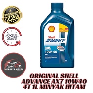 Original Shell Advance AX7/AX5 15W40/10W40 1L 4T Minyak Hitam