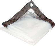 Clear Waterproof Tarpaulin With Rope, Gazebo Rainproof Transparent Tarp Garden Plant Cover With Eyel