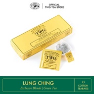 TWG Tea | Lung Ching, Single Estate Green Tea in 15 Hand Sewn Cotton Tea Bags in Giftbox, 37.5g