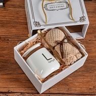 ANJU アンジュ Birthday Gift and Wedding Gift Mr&Mrs Breakfast Couple Cups Ceramic Mug Marbling Milk Coff