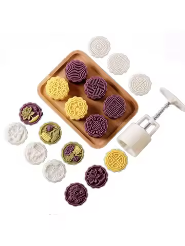 1set DIY Baking Mooncake Mold Hand Press Cookie Stamp Moon for Cake Decor Pastry DIY Tool Bakeware B