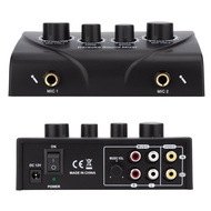 N3 Portable Dual Mic Inputs Audio Sound Mixer For Amplifier &amp; Microone Karaoke Mixer Professional Audio System Machine E