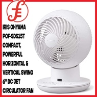 IRIS Ohyama PCF-SDS15T Compact Powerful | Horizontal & Vertical Swing | 6" DC JET Circulator Fan