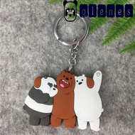 GLENES We Bare Bears Silica Gel Cute Keyring Ornaments Car Interior Accessories Bag Trinket Car Pendant Key Rings
