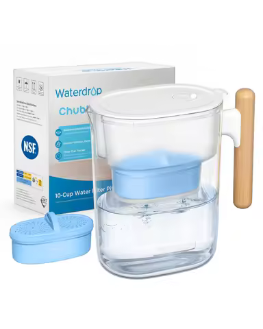 Waterdrop PT-04C-A Alkaline Water Filter Pitcher, 10-Cup Capacity, Clear,Healthy, Clean & Toxin-Free