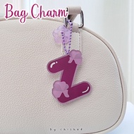 GANTUNGAN Acrylic Floral Bag Charm Acrylic Letter Initial Bag Hanger