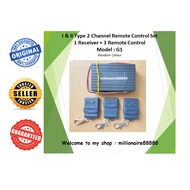 I &amp; II Type 2 Channel Remote Control Set with Receiver (Model : G1) 433 - Auto Gate System