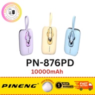 [3C CERTIFIED] Pineng PN 876 PD (10000mAh)  Powerbank 22.5W Quick Charge, Built In Cable Type C & Fr