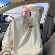 【Plus Size M-8XL】Men Hoodie American Retro Personality Letters Print Hooded Pullover Fashion Trend O