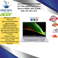 Acer Swift 3 SF314-43-R2BM 14'' FHD Laptop Pure Silver ( Ryzen 5 5500U, 8GB, 512GB SSD, ATI, W11, HS )