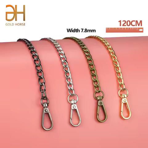 120CM Replacement Luxury Gold Metal Handbag Chain 2.0NK Smooth Sector Buckle Shoulder Straps Chain B