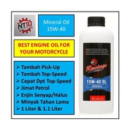 NT10 Racing+ Mineral 15W-40 Motorcycle Engine Oil【1.1 Liter】For Y15ZR LC135 RS150R EX5 VF3i RFS150i 
