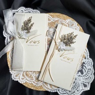Simple Vow Card Fresh Declaration Vow Marriage Book Give Lesson Wedding Niche Groom Bride Confession