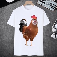 Bear Haunted Chicken Haunted Short-Sleeved Summer Spoof Clothes T-Shirt Abstract Bear Big Bald Expre