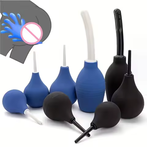 Silicone Anal Vaginal Cleanser Enema Ball Safe Smooth Flushing Cleaning Tool Multiple Sizes Reusable