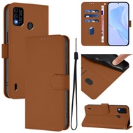 Ready to ship Skin Feel Solid Color Leather Phone Case with Lanyard For OPPO A98 5G / F23 5G India/O