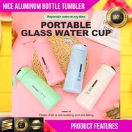 Nice Cup Glass Bottle Tumbler Creative Leakproof Water Cup 400ml Stainless aqua flask water bottle