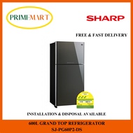 SHARP SJ-PG60P2-DS 600L GRAND TOP REFRIGERATOR - 2 YEARS SHARP WARRANTY + FREE DELIVERY