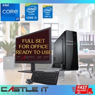 FULL SET OFFICE MINI SMALL SLIM PC INTEL CORE i7 i5 i3 BUDGET DESKTOP COMPUTER DELL COMPAQ ACER SIZE