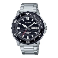 メンズ ステンレススチール アナログ ブラック 文字盤 腕時計 -Mtd-125D-1A1Vdf バンドカラー シルバー, シルバー(Silver), クラシック