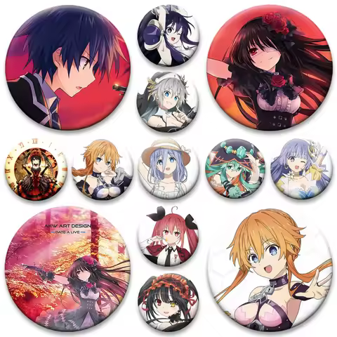 Anime DATE A LIVE Brooches Pins Itsuka Shido,Yatogami Tohka,Tobiichi Origami,Kotori Itsuka,Tokisaki