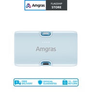 Amgras PowerWorld822 Mini Powerbank 5000mAh Built-in Foldable Type-C Lighning dual Connector & zinc 