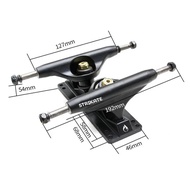 【Storewide Sale】 Strikate 5  Hollow Skateboard Truck Longboard Truck Bushings Matte Black Golden Kingpin Skateboard Bridge Longboard