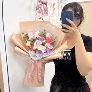 VYVY | Bouquet of wax flowers mixed with many types for graduation, birthday, anniversary, October 2