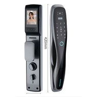 Smart door lock with fingerprint, digital wifi connected with camera monitor with phone app