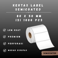 SC 80x50 - 1" @1,000 - 1Line CORE 1 INCH 80X50MM 80 X 50 MM 8X5 CM 8 X 5 CM BARCODE LABEL SEMICOAT S