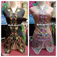 diskon kebaya encim premium lengan panjang kebaya/wisuda/kerja - hitam 3l