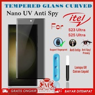 Tempered Glass Curved UV Anti Spy Itel S23 Ultra S25 S23+ Ultra