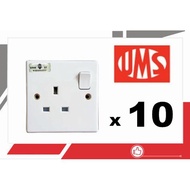 UMS Switch Socket 13A - UMS 2913A - OUTLET 240V 10unit