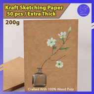 Tropical Blue 50pcs Art Kraft Paper A4 / 8K Size 200gsm Kertas Kraft / Craft Paper /  Brown Paper fo