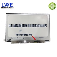13.3 NANO SLIM 30 PIN FHD 1920X1080 IPS NO BRACKET N133HCE-EBA NV133FHM-N52 M133NWR9R1 LP133WF4 SP B
