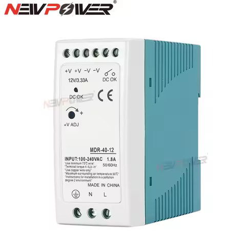 MDR-40W 60W AC100-240V Input Mini Din Rail Switch Power Supply Voltage Transformer DC 5V 12V 15V 24V