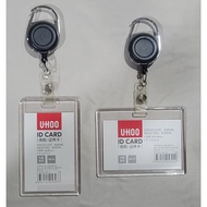 Uhoo6616 Uhoo6615 Clear Acrylic Frame For Student Cards Employee With Yoyo Card Holder Retractable C